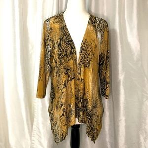 3 for $75!!! TanJay snakeskin print open style cardigan, size Small.